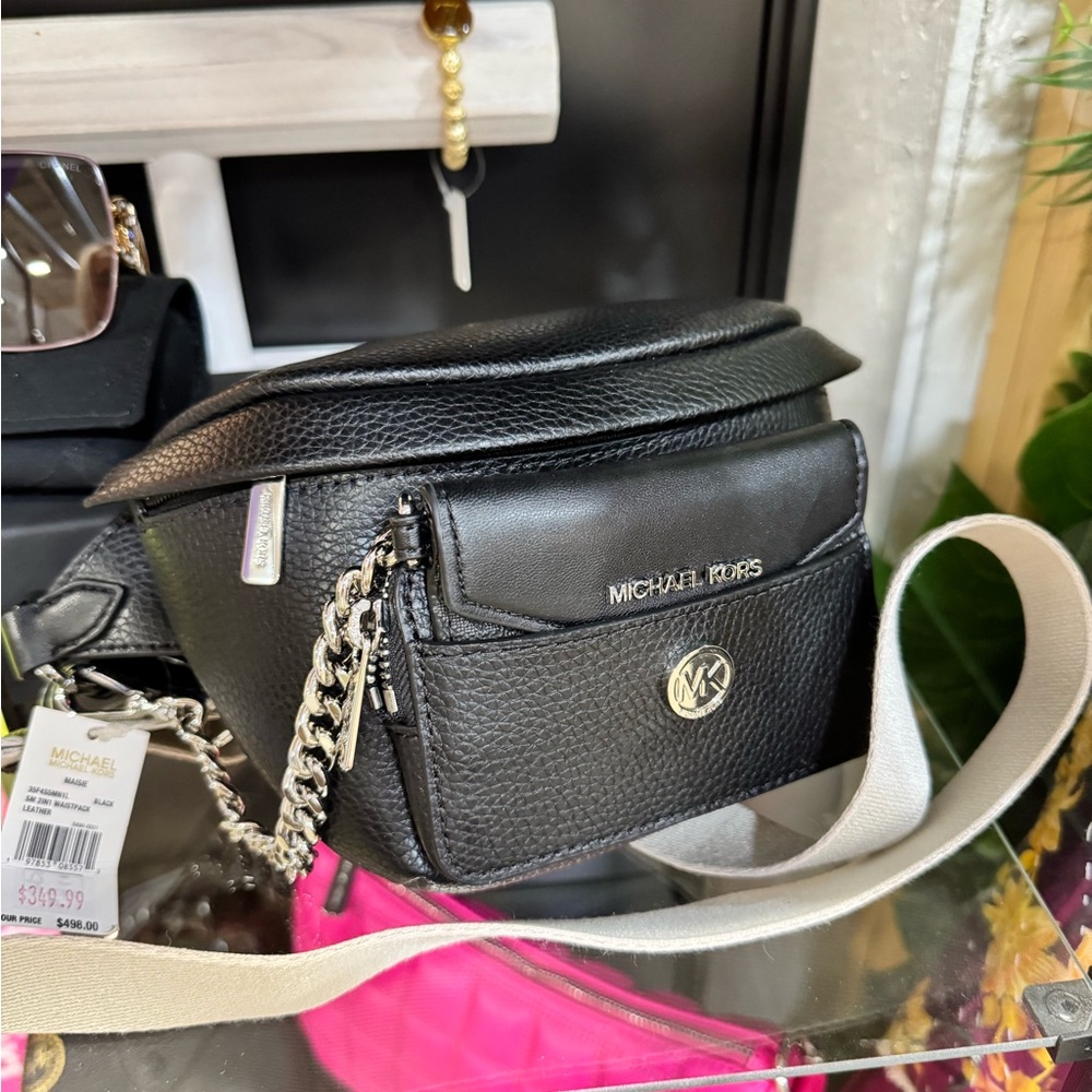 Michael Kors Black Leather Crossbody Bag